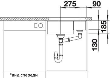 Кухонная мойка Blanco Subline 350/150-U черный (523747) Кухонная мойка Blanco Subline 350/150-U черный (523747)