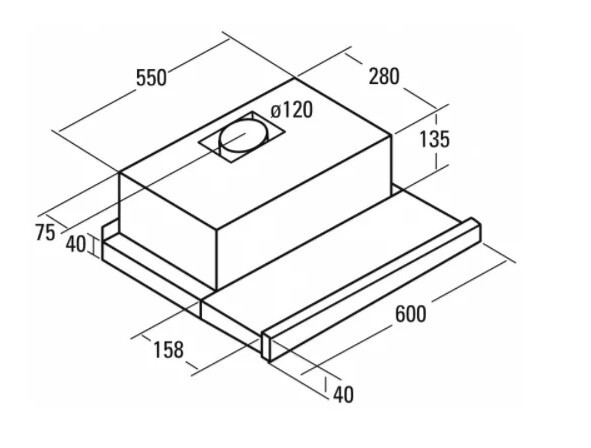 Встраиваемая вытяжка Cata TF 5260 black