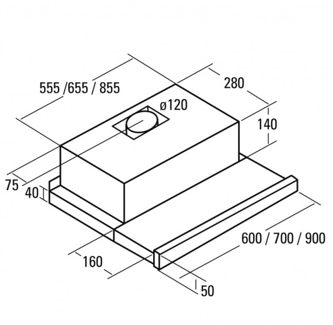 Встраиваемая вытяжка Cata TF 2003 90 Duralum/C Встраиваемая вытяжка Cata TF 2003 90 Duralum/C