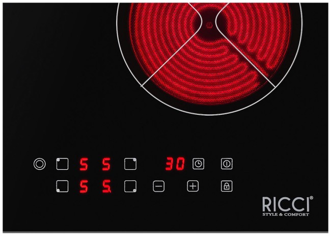 Встраиваемая электрическая варочная панель Ricci DTL-D46401D Встраиваемая электрическая варочная панель Ricci DTL-D46401D