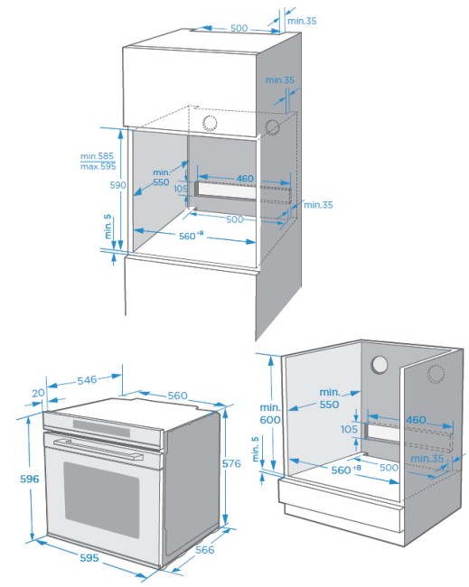 Встраиваемый электрический духовой шкаф Weissgauff EOM 791 SDB Black Edition