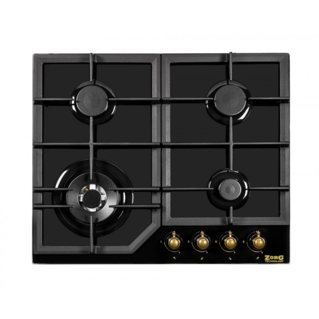 Встраиваемая газовая варочная панель ZorG BP6 FDW rustical/ black