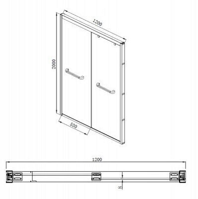 Душевая дверь Bravat Line BD120.4101A Душевая дверь Bravat Line BD120.4101A