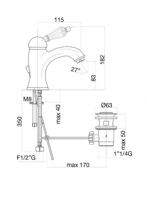 Смеситель для раковины Fiore Imperial 82OO5221