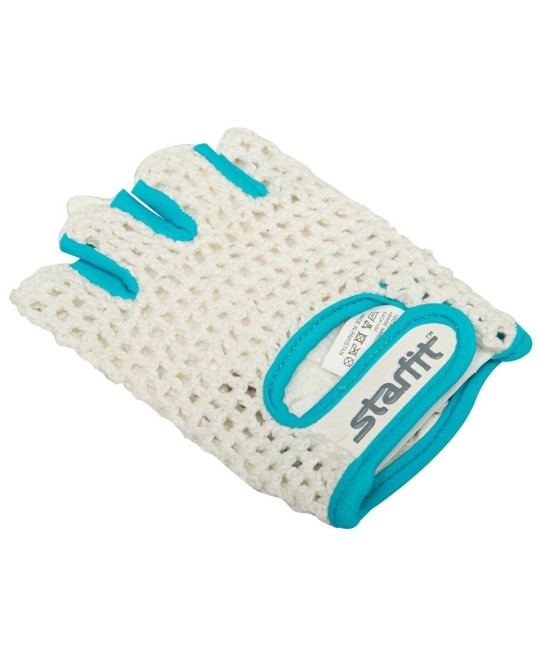 Перчатки для фитнеса Starfit SU-110 белый/голубой S Перчатки для фитнеса Starfit SU-110 белый/голубой S