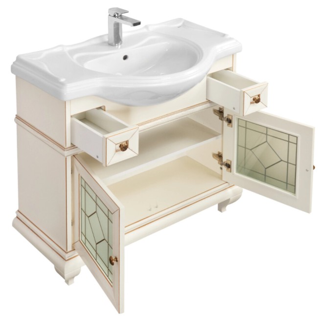 Тумба под раковину Aquaton Беатриче 85 (1A191701BEM60) слоновая кость/патиной