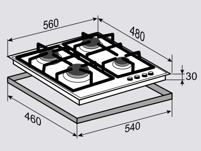 Встраиваемая газовая варочная панель Zigmund & Shtain MN 165.61 W