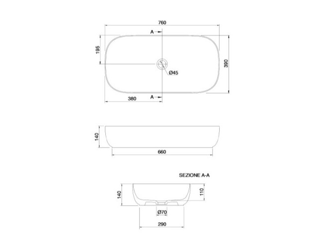 Раковина накладная Scarabeo GLAM (1803) White