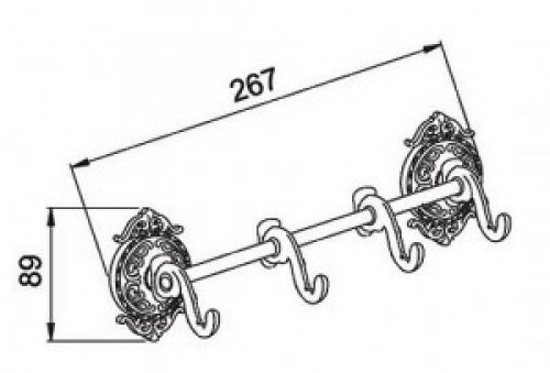 Планка на 4 крючка Hayta Gabriel 13902-4/ VBR Планка на 4 крючка Hayta Gabriel 13902-4/ VBR