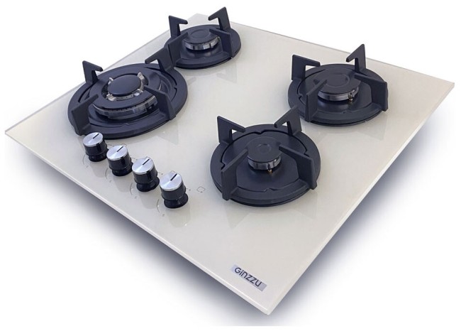 Встраиваемая газовая варочная панель Ginzzu HCG-444 бежевый