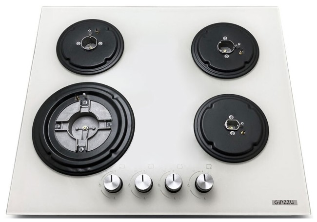 Встраиваемая газовая варочная панель Ginzzu HCG-444 бежевый
