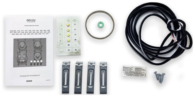 Встраиваемая газовая варочная панель Ginzzu HCG-444 бежевый