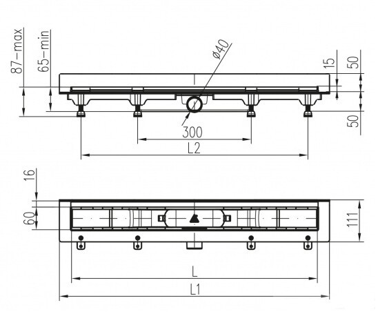 Водоотводящий желоб Alpen Basic ALP-750B2 Водоотводящий желоб Alpen Basic ALP-750B2