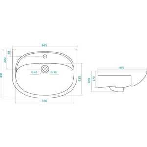 Раковина мебельная Santek Стелла-65 (1.WH11.0.174)