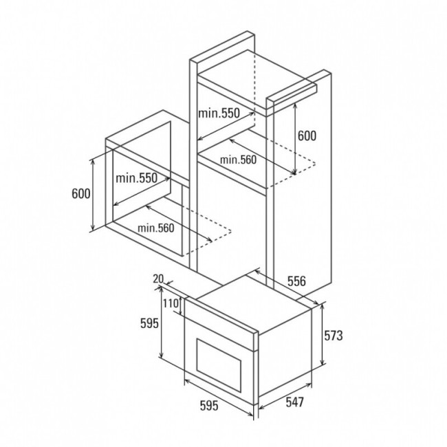 Встраиваемый электрический духовой шкаф Cata MDS 7206 BK