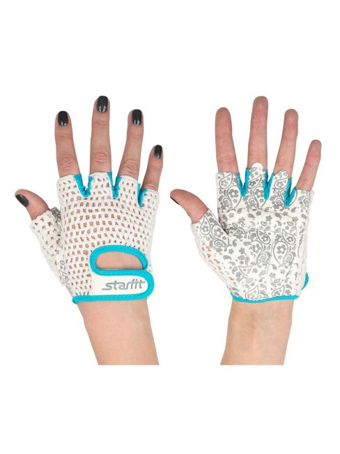 Перчатки для фитнеса Starfit SU-110 белый/голубой XS Перчатки для фитнеса Starfit SU-110 белый/голубой XS