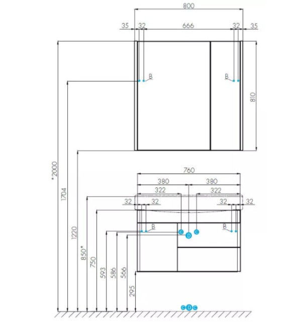 Тумба под раковину Aquaton Беверли 80 (1A235501BV010) белый