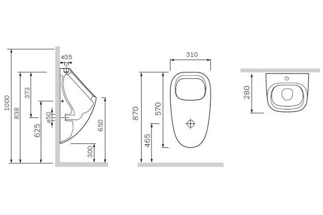 Писсуар AM.PM Spirit V2.0 C707006WP