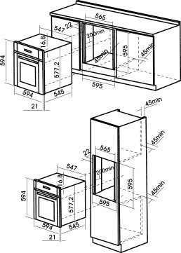 Встраиваемый электрический духовой шкаф MBS DE-603 Встраиваемый электрический духовой шкаф MBS DE-603