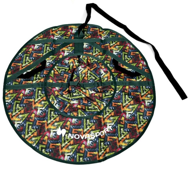 Тюбинг NovaSport CH030.090 серый/разноцветные зигзаги (без камеры)