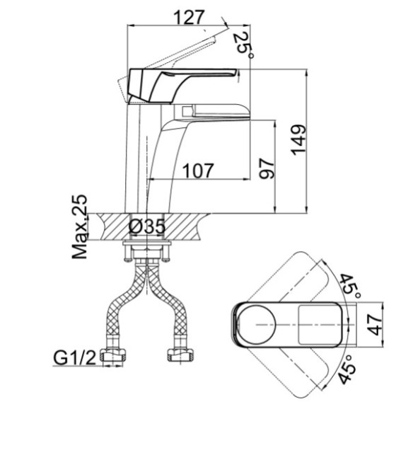 Смеситель для раковины D&K Berlin Steinbeis DA1432816
