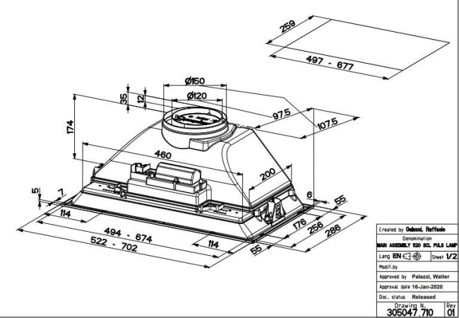 Встраиваемая вытяжка Faber Inca Smart C LG A52