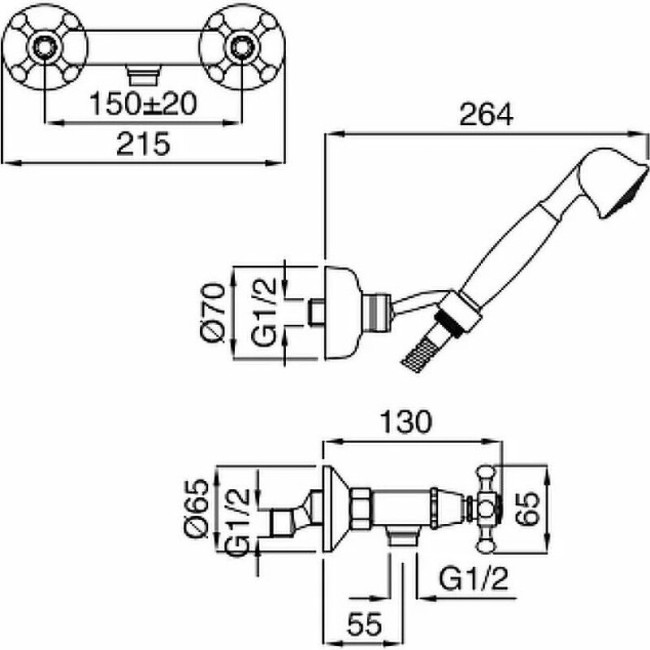 Смеситель для душа BUGNATESE LADY хром BN.LAD-948CR