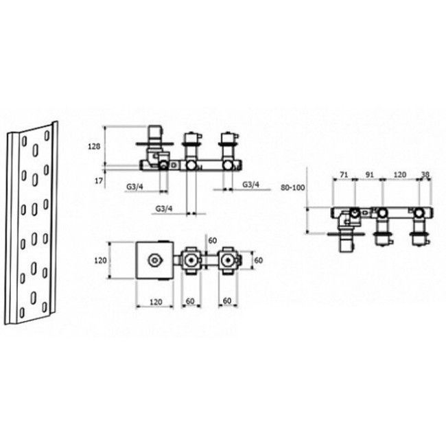 Встраиваемый термостат Webert Elio EL971402560 Встраиваемый термостат Webert Elio EL971402560