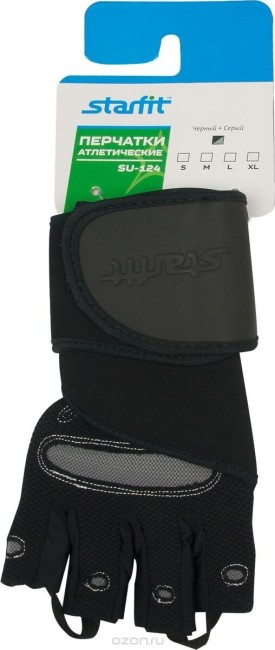 Перчатки атлетические Starfit SU-124 черный/серый M Перчатки атлетические Starfit SU-124 черный/серый M