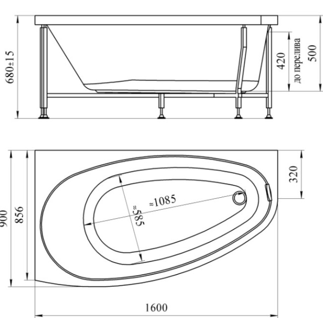 Акриловая ванна Radomir Орсини R (1-01-0-2-1-032)