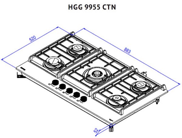 Встраиваемая газовая варочная панель Korting HGG 9955 CTN