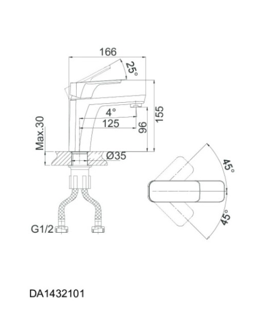 Смеситель для раковины D&K Berlin Technische DA1432115