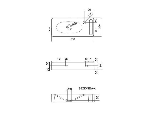 Раковина подвесная Scarabeo SOFT (1512) White