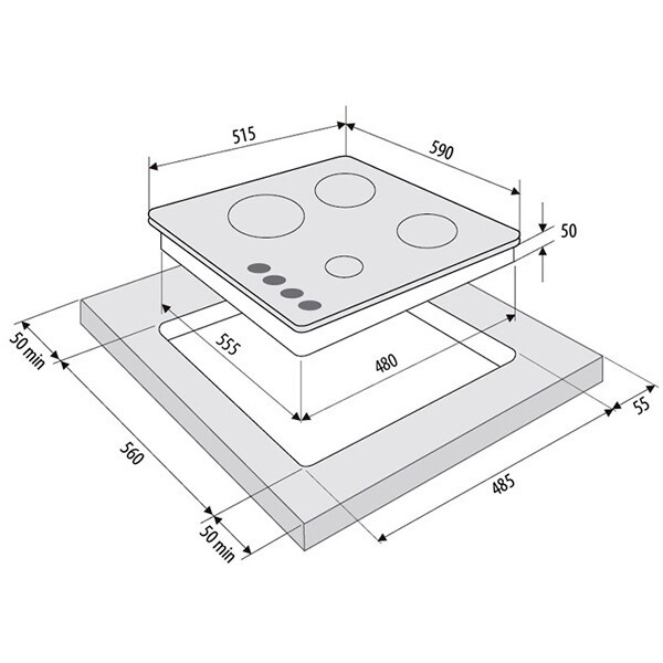 Встраиваемая газовая варочная панель Fornelli PGT 60 Ardore BL