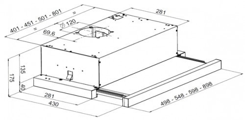 Встраиваемая вытяжка Candy CBT 6130/2W-07 Встраиваемая вытяжка Candy CBT 6130/2W-07