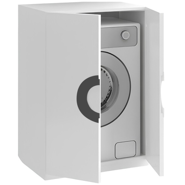 Шкаф De Aqua Форма-70 для стиральной машины Белый ручки Черные (185077)