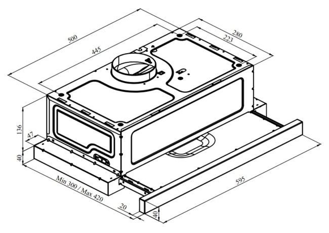 Встраиваемая вытяжка Konigin Rebus Black 60