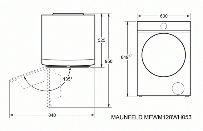 Стиральная машина Maunfeld MFWM128WH053