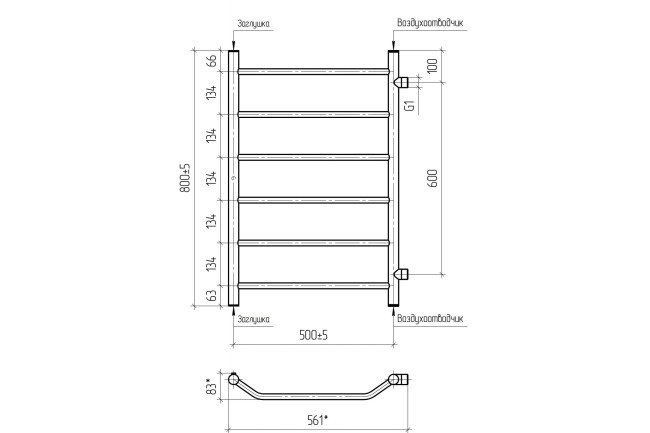 Полотенцесушитель Тера Виктория ПСО-07-04 Полотенцесушитель Тера Виктория ПСО-07-04