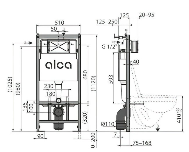 Готовое решение Alcaplast AM101/1120-4:1 RU M570-0001 Готовое решение Alcaplast AM101/1120-4:1 RU M570-0001