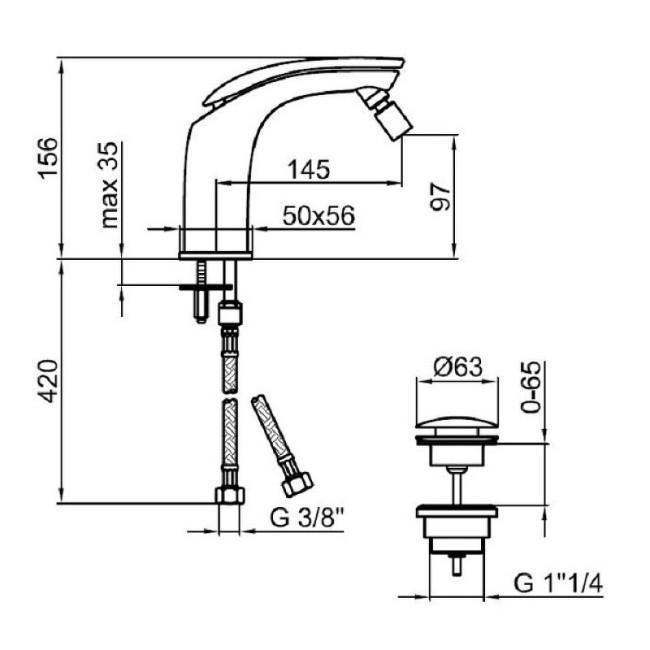 Смеситель для биде Webert Aria белый (AI840102844) Смеситель для биде Webert Aria белый (AI840102844)