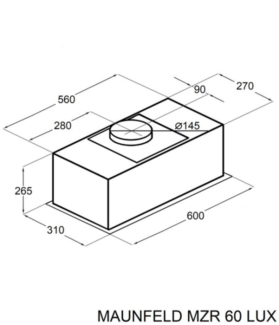 Встраиваемая вытяжка Maunfeld MZR 60 Lux Black Встраиваемая вытяжка Maunfeld MZR 60 Lux Black