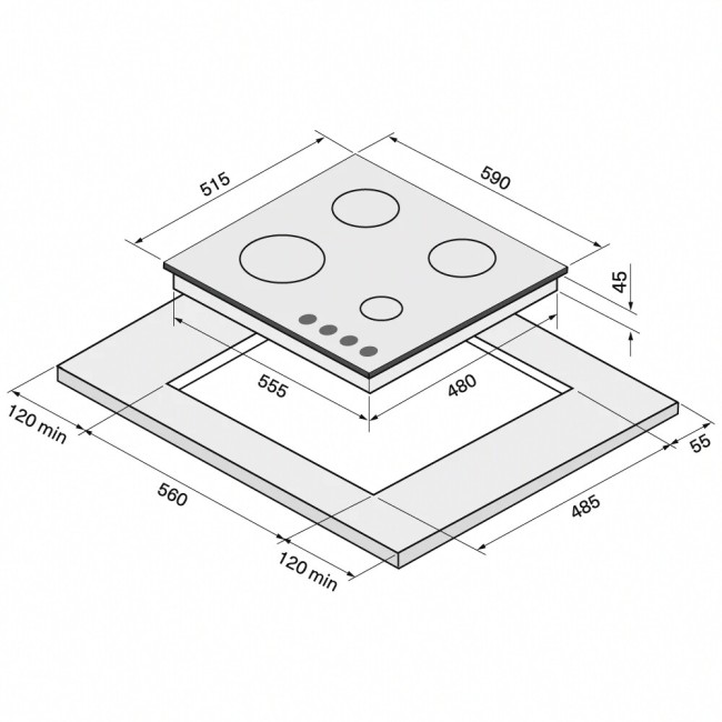 Встраиваемая газовая варочная панель Krona Hagel 60 IX