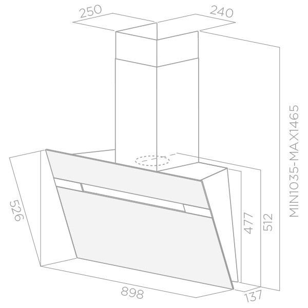 Каминная вытяжка Jetair Bonny WH 90 A