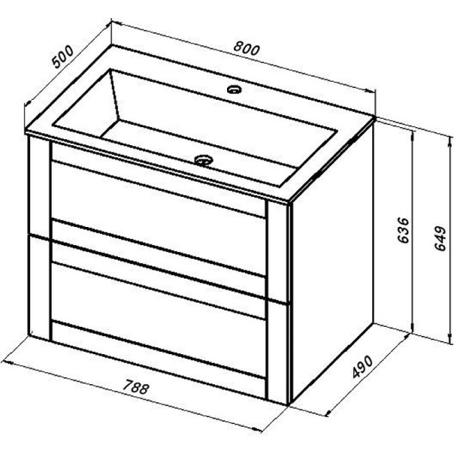 Тумба с раковиной Aquanet Терра 80 белый матовый (323183)
