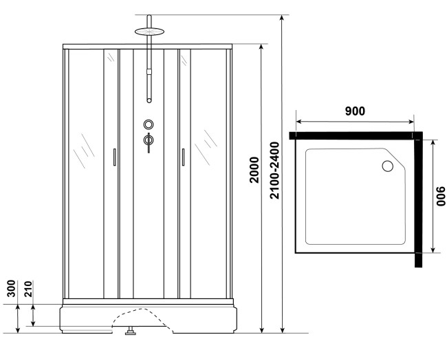 Душевая кабина Niagara NG-1108-14BKT