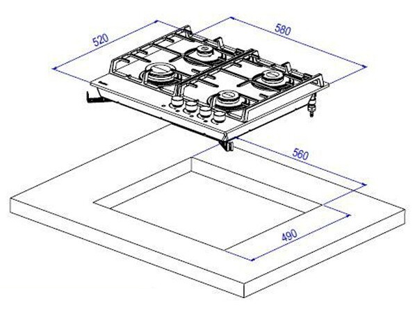 Встраиваемая газовая варочная панель Delonghi Greta 6 GW IM