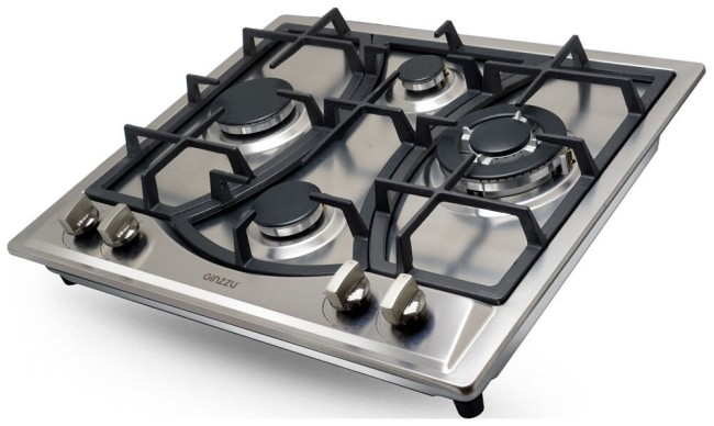 Встраиваемая газовая варочная панель Ginzzu HCG-424 нержавеющая сталь