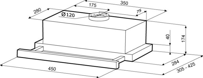 Встраиваемая вытяжка Kronasteel Kamilla 1M 450 inox