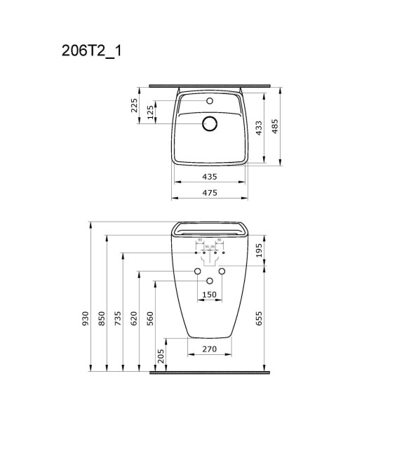 Раковина Ambassador Benefit 206T20001